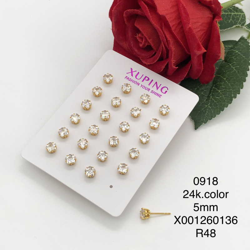 Xuping joyería aleación de cobre galvanizado mini orejetos de zircón ligero nicho de lujo simple viaje pequeño pendientes de orejas mujeres al por mayor image 22