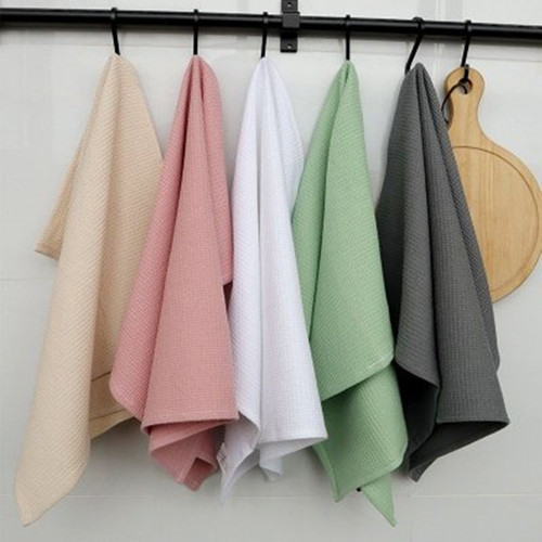 Waffle kitchen tea towel thickened cotton teatowel napkin tea cup cleaning cotton tea towel