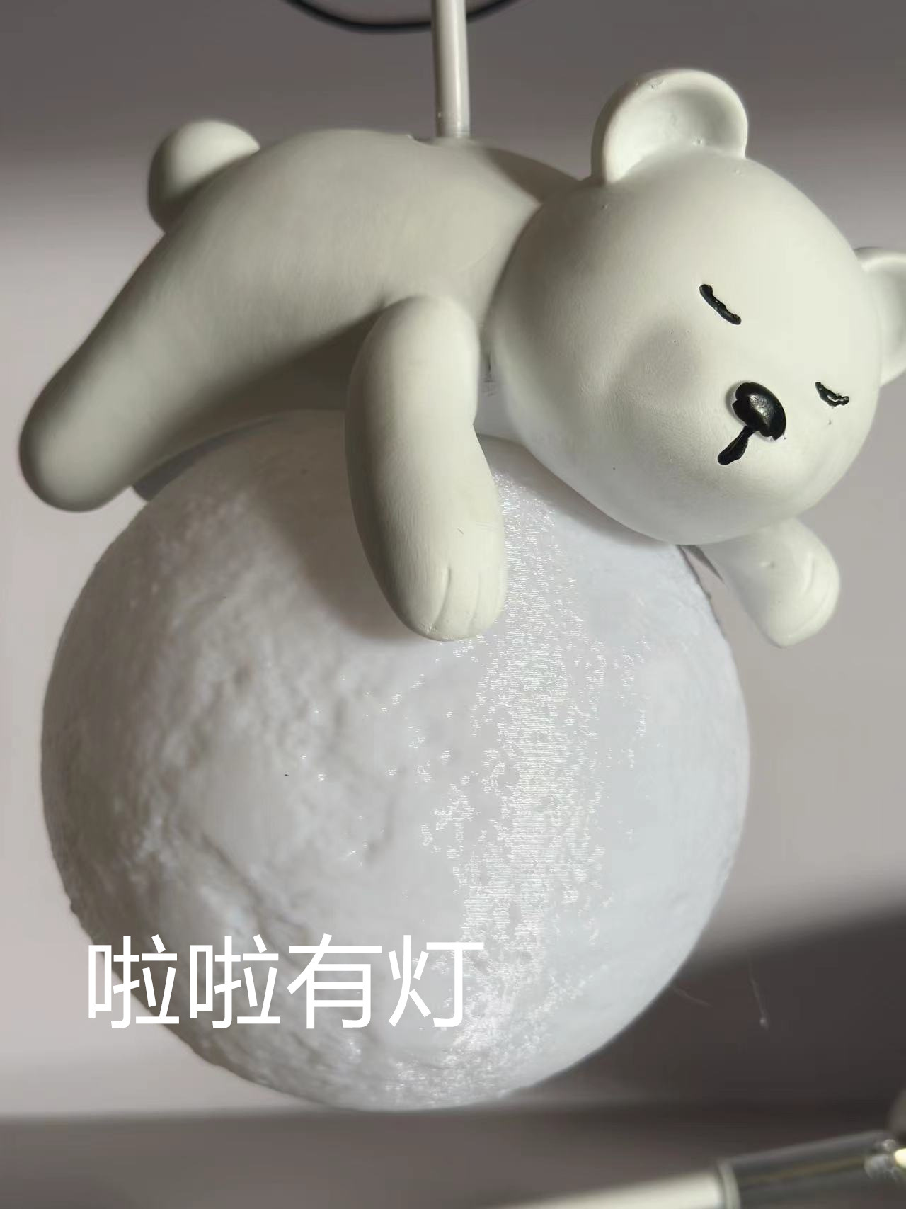 Lámpara colgante infantil con forma de luna y osito, estilo nórdico minimalista para dormitorio o habitación de niños y niñas