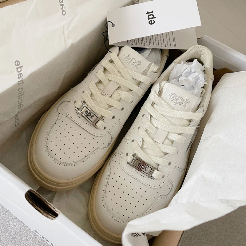 Cross-Border Export High-Quality Et White Shoes for Women Thick-Soled Women's Sneakers Ins Super Popular Versatile Casual Shoes for Men and Women