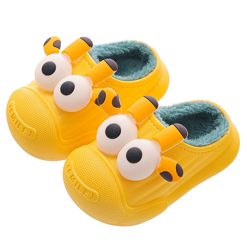 Zapatillas de algodón para niños de invierno para niños, niñas y niñas, calentamiento de terciero impermeable, lindas zapatillas de algodón para niños pequeños y medianos, antideslizantes para bebés caseros.