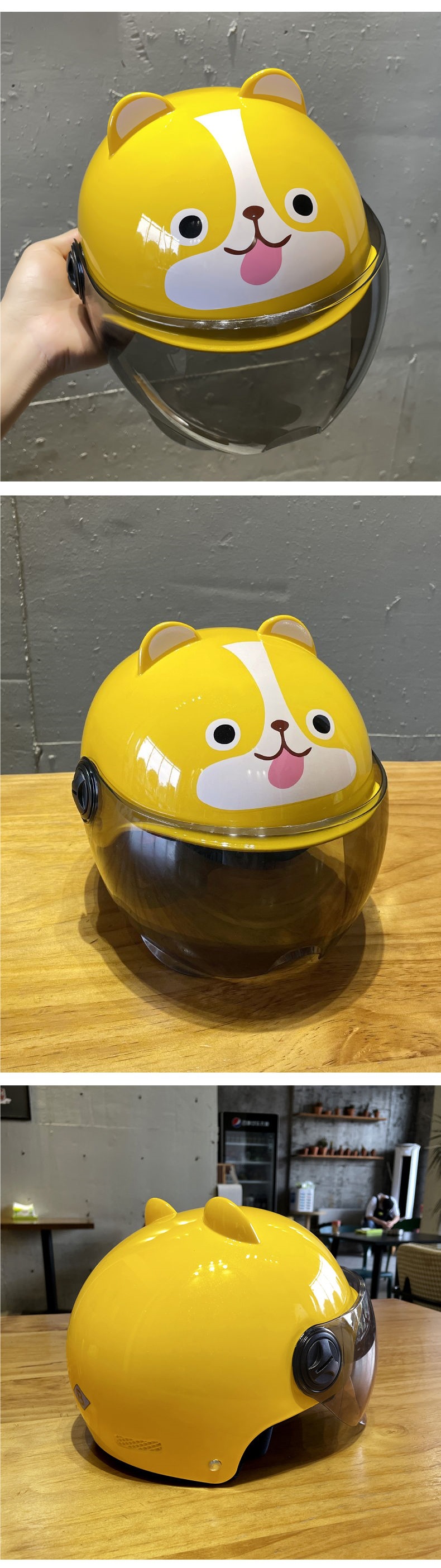 Electric Motorcycle Kids Helmet Cute Ears Summer Sunscreen Half Helmet