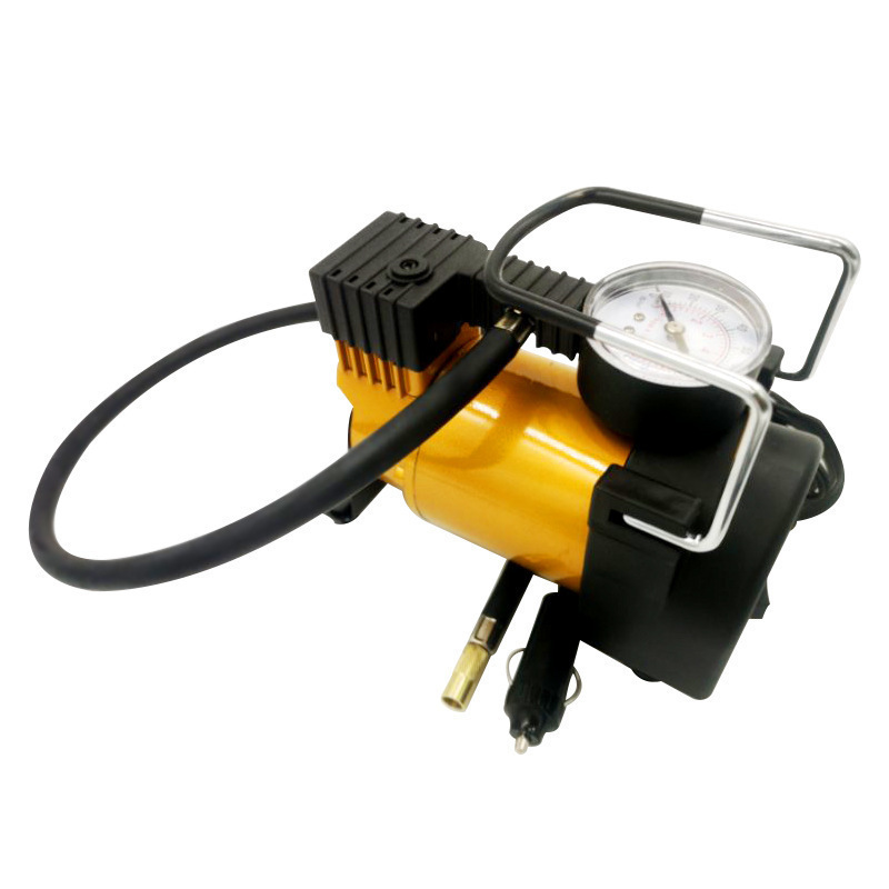 Bomba de inflado de cilindro único montada en vehículo Bomba de inflado eléctrico horizontal Bomba de inflado eléctrico portátil para automóviles