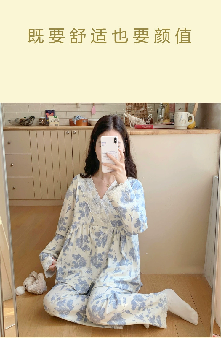 Pijamas maternidad V-neck amamantando
