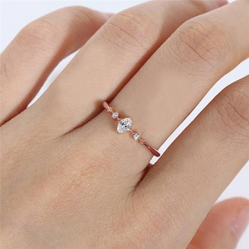 Horse Eye Pattern Women'S Gender Inlay Design Simple Style Horse Eye Alloy Inlay Zircon Women's Rings