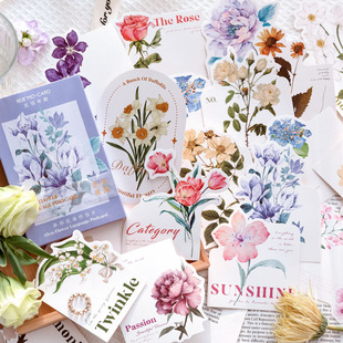 Mo Mo Boxed Postcard Flower Letter Period Literary Style Plant Flower Card Creative Message Greeting Card Gift Box Card