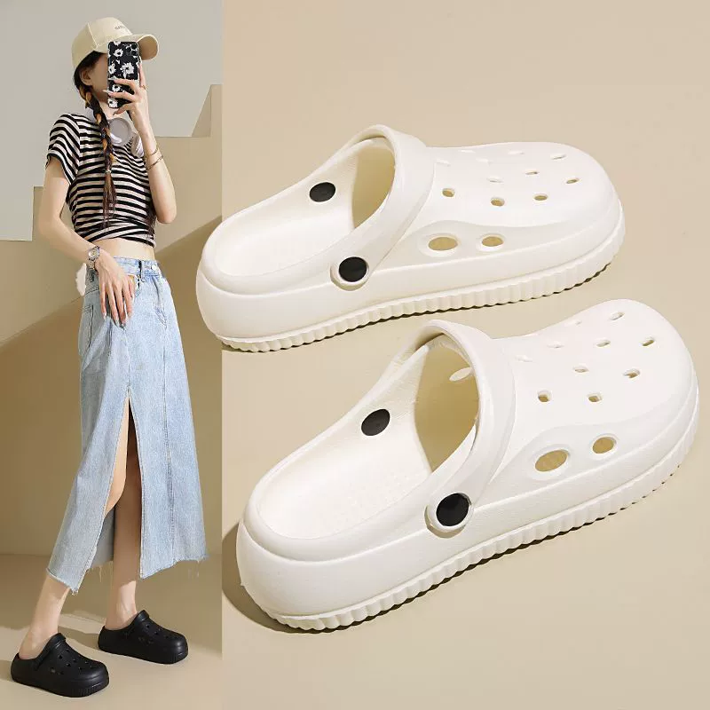 2025 Новые обувь на толстой подошве Croc женские летние верхняя одежда противоскользящие против запаха пляжные сандалии тапочки для женщин