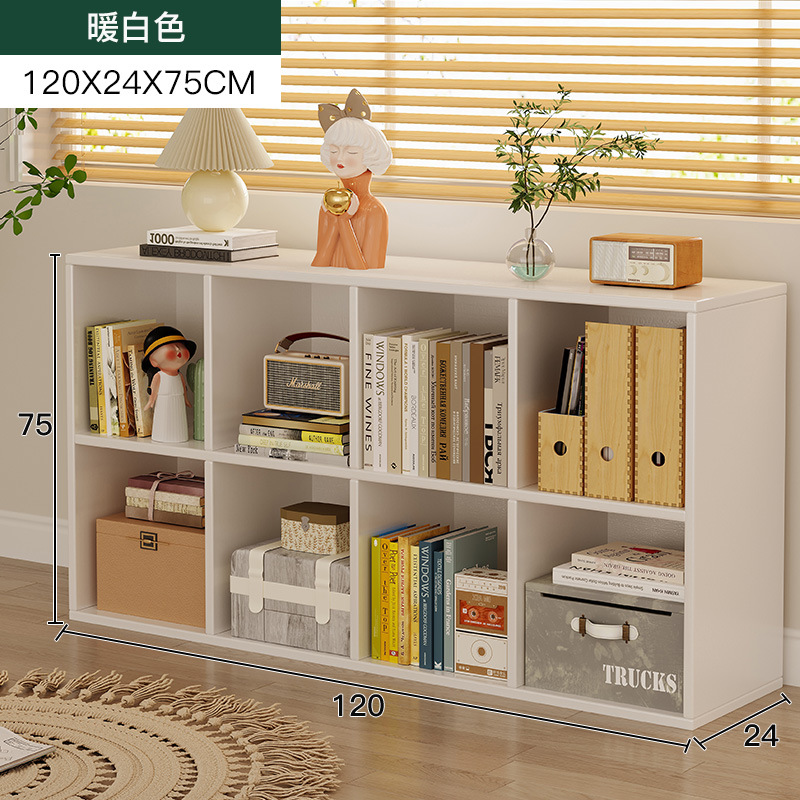 Estante de libros estante de estante de piso gabinete de celosía sala de estar simple armario de almacenamiento de libros multicapa almacenamiento de lectura gabinete de libros bajo