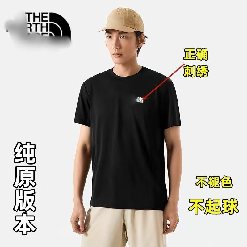 Pure Cotton North Embroidery Tnf Original T-Shirt Summer Unisex Couple Short Sleeve Factory Wholesale Pure Cotton Comfortable