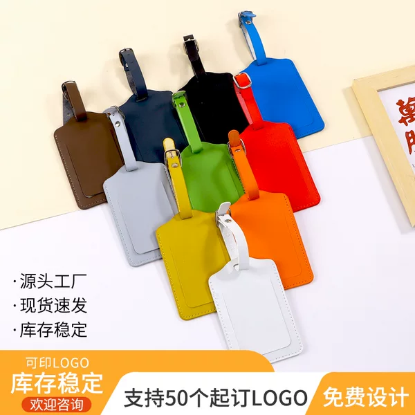 Pu Leather Suitcase Checked Tag Luggage Tag Spot Wholesale Leather Gift Customizable Logo Logo