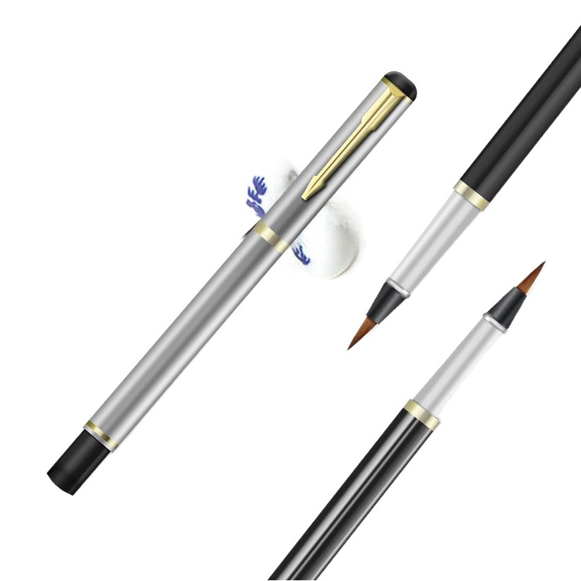 Pincel de escritura Pluma de pelo de comadreta puro cepillo de escritura portátil pluma suave pluma de caligrafía de adición de tinta pequeña pluma de cabeza suave de agua de grifo regular image 1