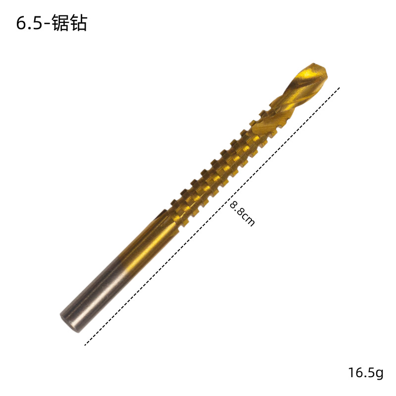 Taladro helicoidal dentado mango redondo de acero de alta velocidad 6 piezas para trabajar la madera taladro ranurado taladro de torsión dentado mango recto taladro dentado
