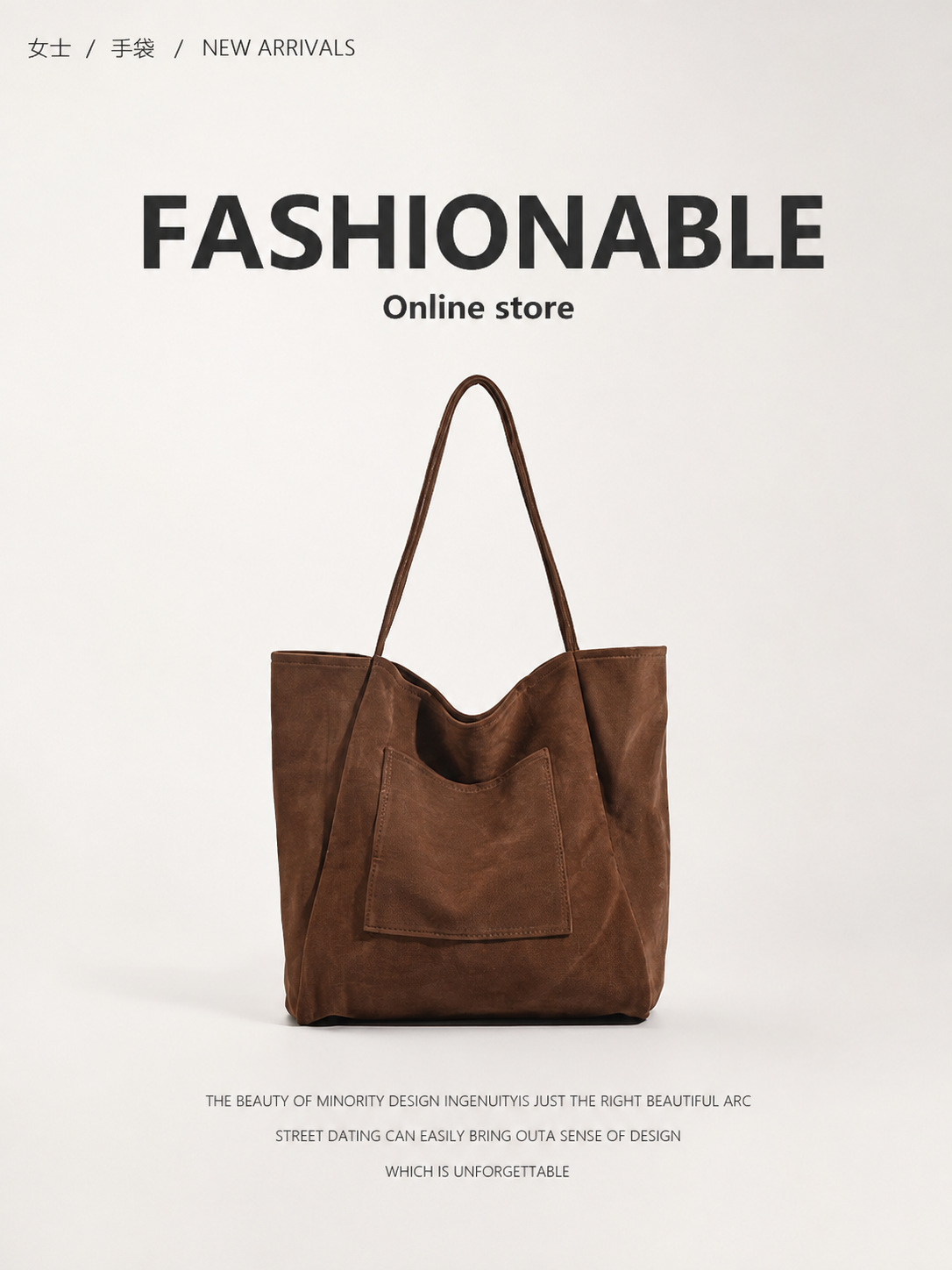 Großvolumige Schultasche aus Veloursleder in Herbst-Winter-Kollektion, Lazy-Style-Design, vielseitig kombinierbar, Handtasche mit großem Fassungsvermögen für Studentinnen und zum Einkaufen