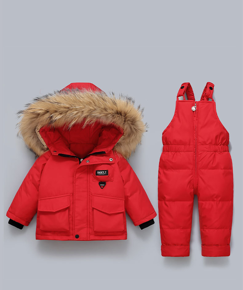 Piumino per bambini 2025, neonato, 1-5 anni, ragazzi e ragazze, nuovo set invernale in due pezzi, top + tuta_voghion.com