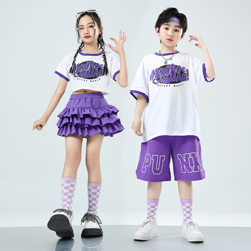 Children's Street Dance Clothes Children's Hip Hop Accomas Girls Jazz Dance Summer Show Cheerleading Sports Tide