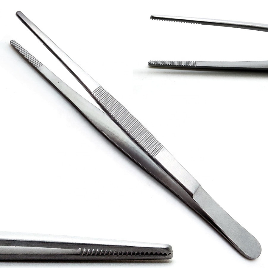 镊子 圆头有齿不锈钢工具夹子镊子钳加厚多肉拔毛15cm其他剪刀否y