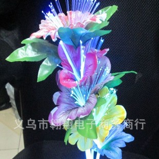 Luminous fiber glitter flower colorful adjustable light clivia fiber flower festival creative gift
