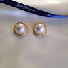 Retro accessory, earrings from pearl, silver needle, Korean style, simple and elegant design, silver 925 sample, wholesale