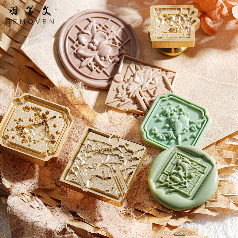 【原創】浮雕火漆印章頭四季輪轉系列學生手賬裝飾火蠟