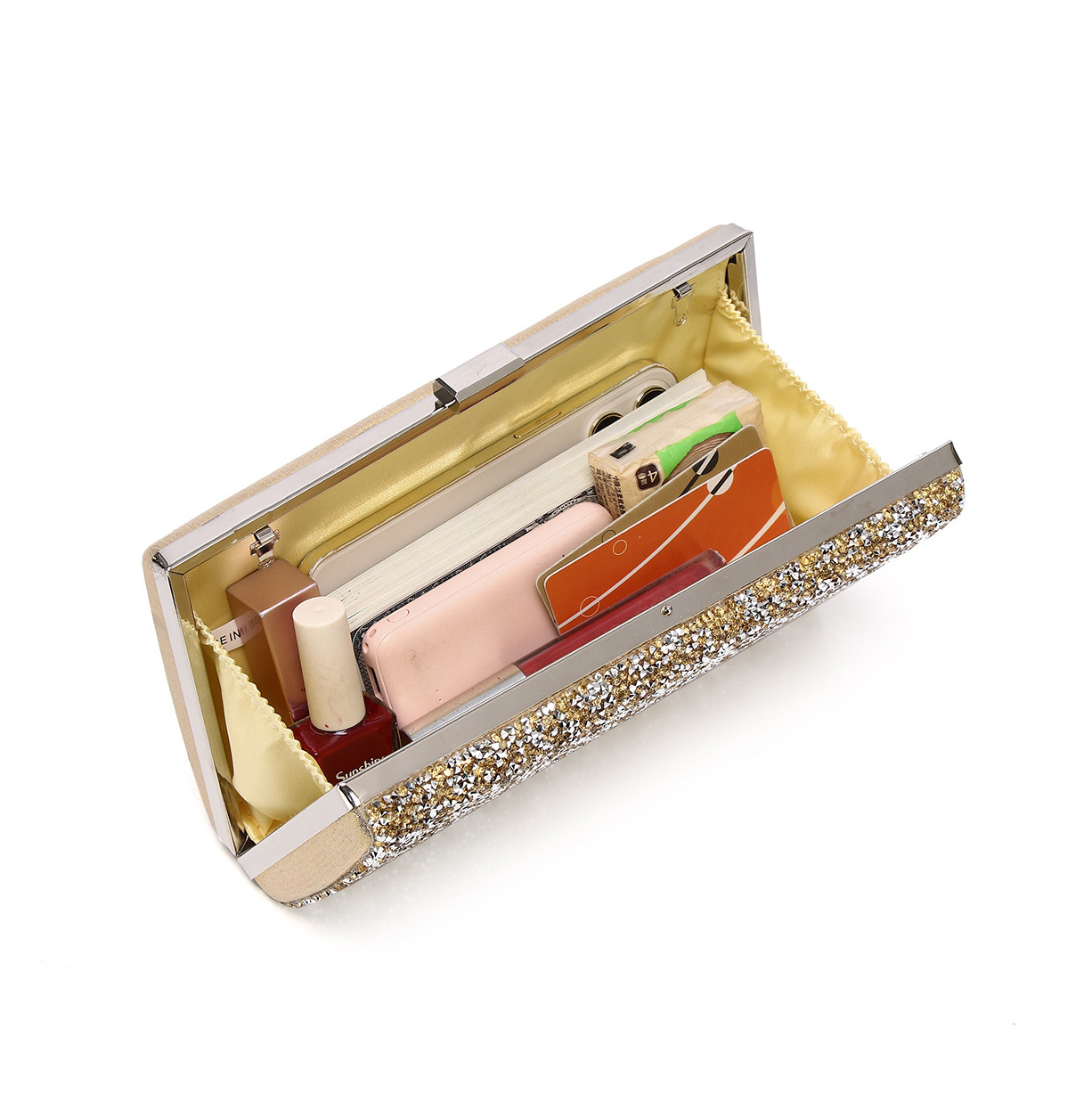 Borsa da sera di lusso donna con strass clutch gioiello lucente_voghion.com