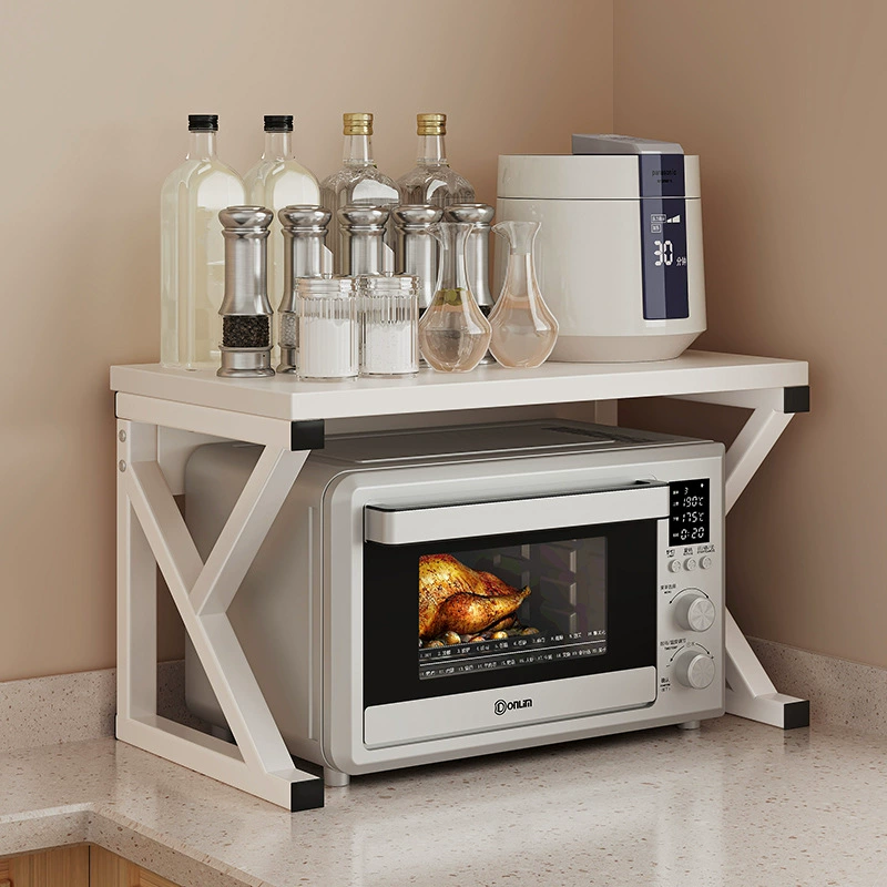 Стеллаж для хранения кухонной микроволновой печи Многофункциональная Бытовая столешница Стеллаж для хранения Двухслойный кронштейн для духовки Стеллаж для хранения