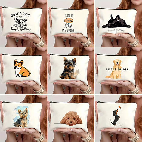 Fuente de fabricantes transfronterizos de Amazon bolsas de maquillaje impresas de doble cara bolsas de cremallera multifuncionales