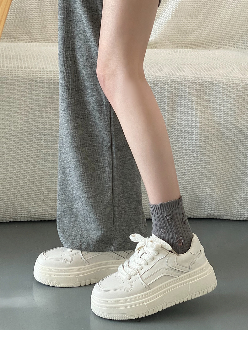 Queen Fan – chaussures de sport à semelles épaisses pour femmes, petites chaussures blanches, Style coréen, Cool Board, pour étudiantes, nouvelle collection automne/hiver 2022_voghion.com