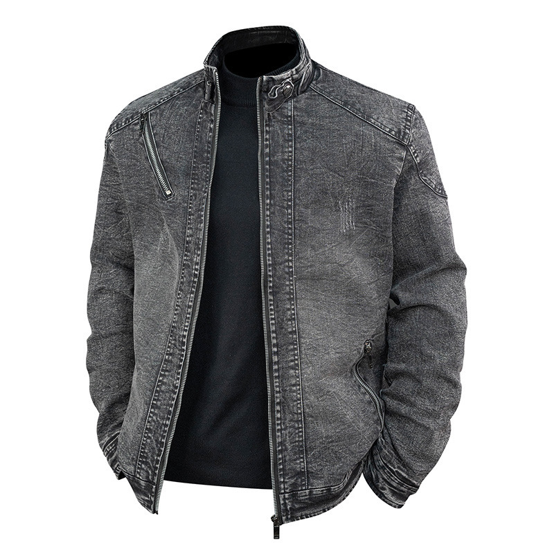 2025 New Jacket Men's Autumn and Winter Korean Style Trendy Retro Denim Jacket Clothes Youth Cotton Slim Men's
