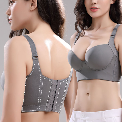 Underwear for big breasts and small breasts, summer thin women's adjustable breast-retracting anti-sagging push-up corrective push-up bra