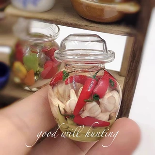 微缩食玩玻璃泡菜罐 娃娃屋厨房配件仿真玻璃瓶 日式韩国热销