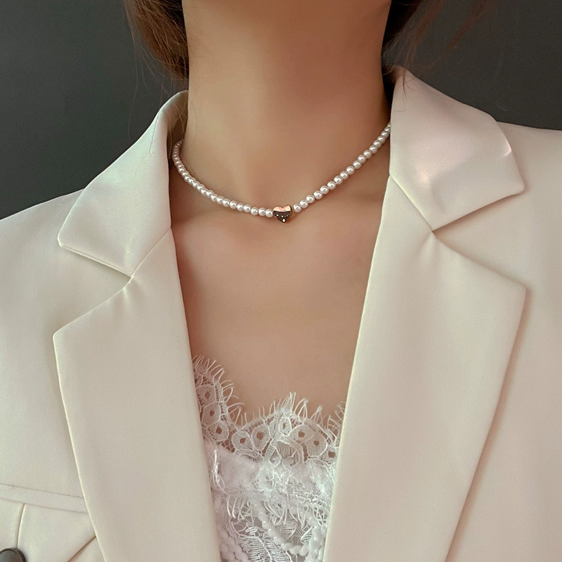 Короткое ожерелье из жемчуга, модная цепь для ключей сумки, аксессуар нержавеющая сталь, стиль легкой роскоши, интернет-знаменитость