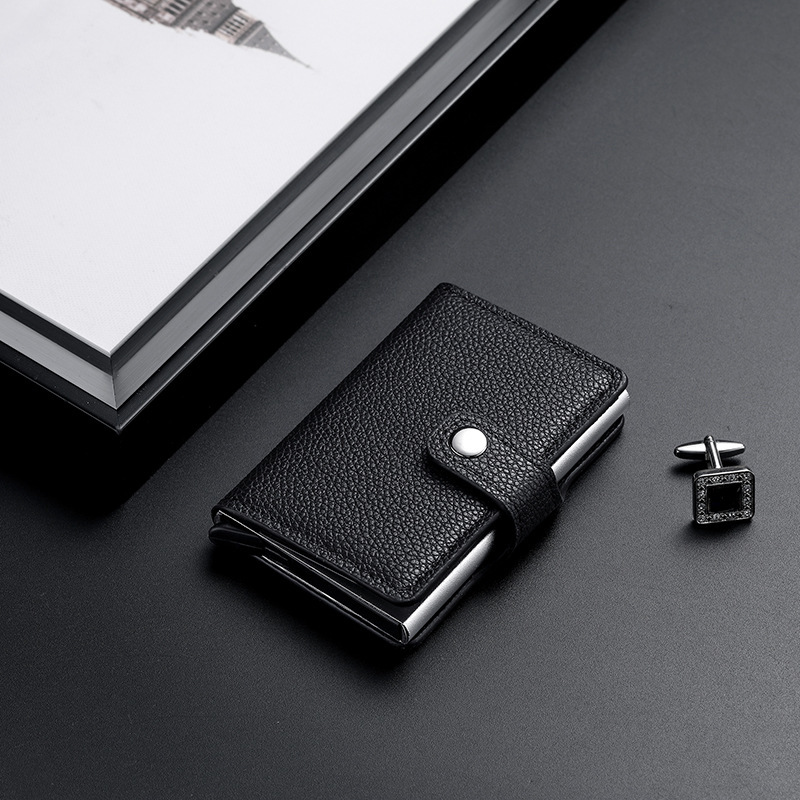 Nuevo tipo de metal automático pop-up bolsa de tarjetas para hombres y mujeres, cartucho anti-magnetizado, caja de tarjetas exquisita y simple, ultra-delgada