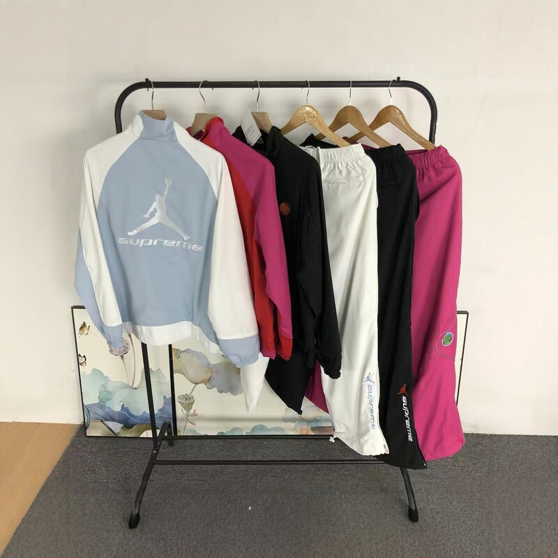 In-stock cross-border Supreme Jord*n Track zip-up jacket for men and women, loose casual trendy sports pants