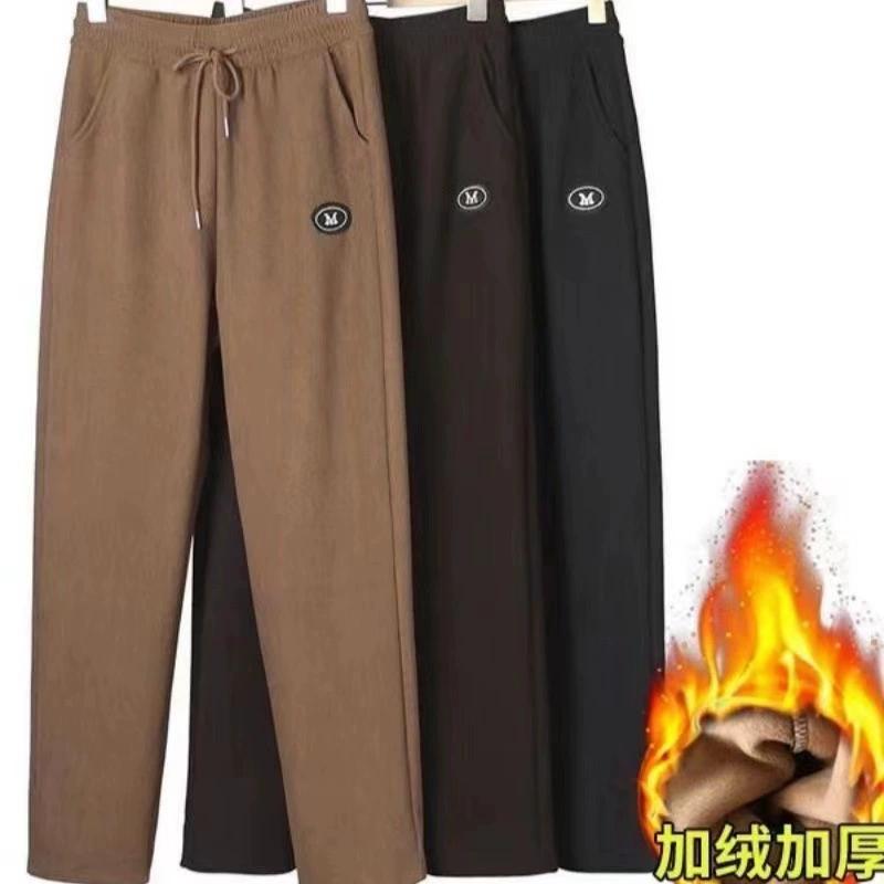 M стандартная деревянная бархатная маленькая нога имитация олимпийских мамочек повседневные брюки осень и зима прямые толстые толстые толстые брюки для женщин
