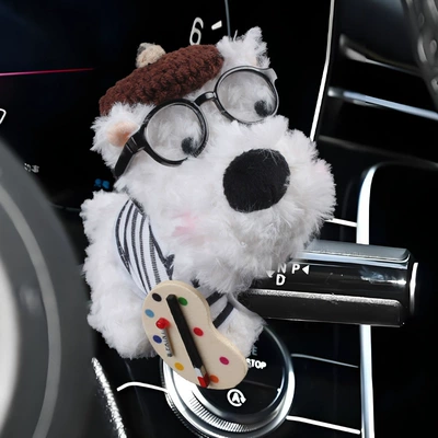 Sürətlər qutusu və əl tormozu başlıqları Shift Decoration Plush Doll - little-painter-west-highland-huaiang-large