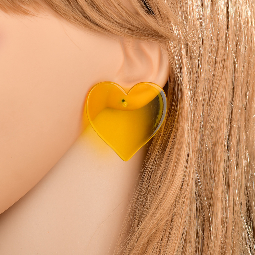 transparent heart hypoallergenic earrings