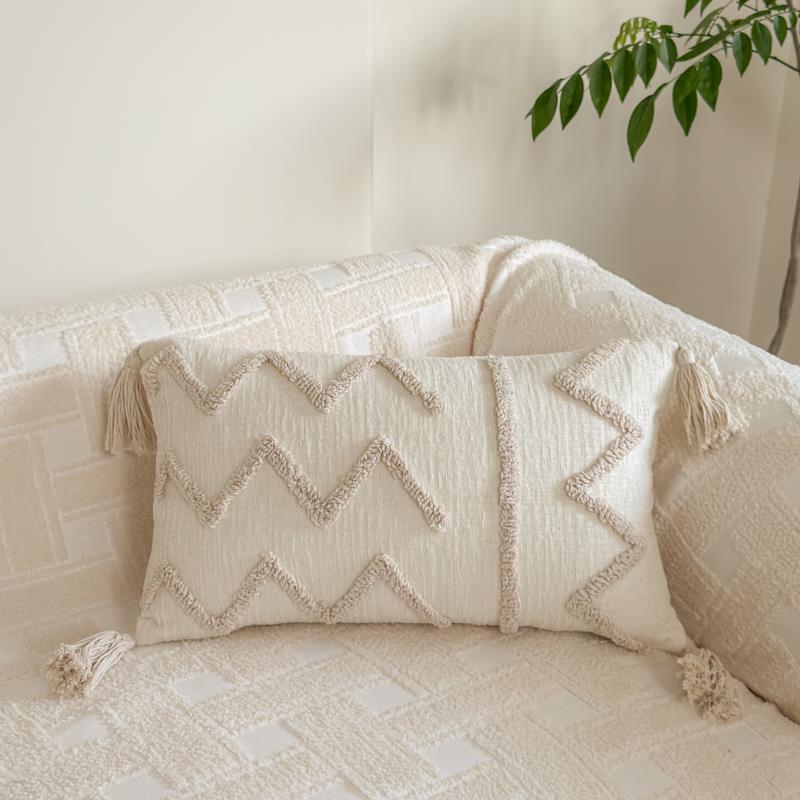 Nórdico inswind almohada simple versátil sala de estar sofá cojín dormitorio ventana flotante cabeza de cama respaldo cojín almohada cubierta
