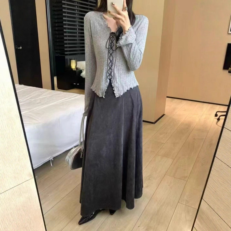 可补P9653绑带开衫半裙套装衣长50裙83-仅供货经销商不退换|undefined