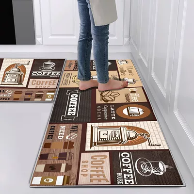 Avtomobil döşəmə paspasları: kitchen floor mat two-piece set - 26720ymxcft-11-4060cmcrystal-velvet-with-dot-plastic-backing