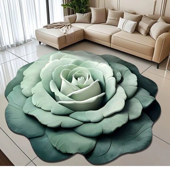 3D Illusion Bathroom Mat, Soft Diatomite Chenille Doormat, TPR Non-slip Base, Super Absorbent, Quick Dry, Anti-mold, Washable, Eco-friendly, Nordic &_voghion.com