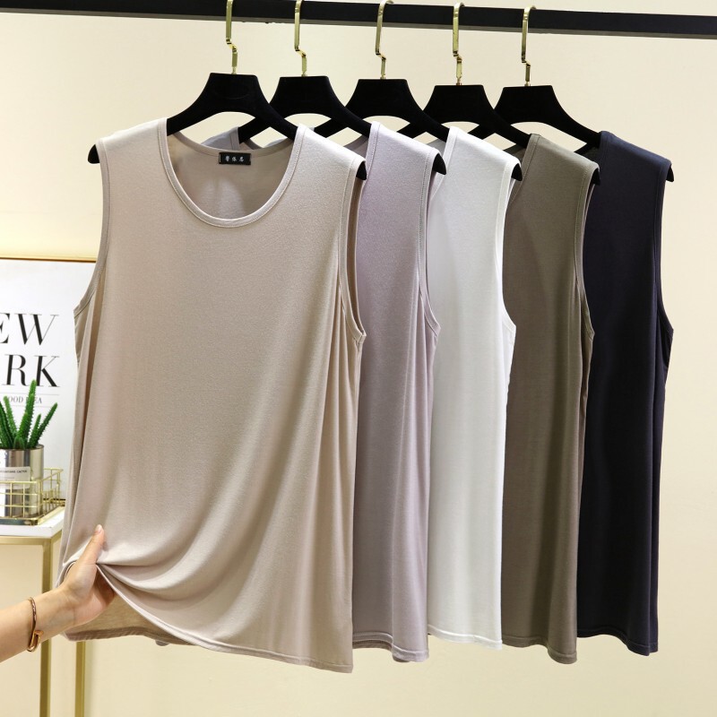Men's Modal U-Neck Vest, Large Size, Summer Thin Sleeveless Loose Fit Undershirt, Wide Shoulder Base Layer Tank Top Men's Modal U-Neck Vest, Large Size, Summer Thin Sleeveless Loose Fit Undershirt, Wide Shoulder Base Layer Tank Top