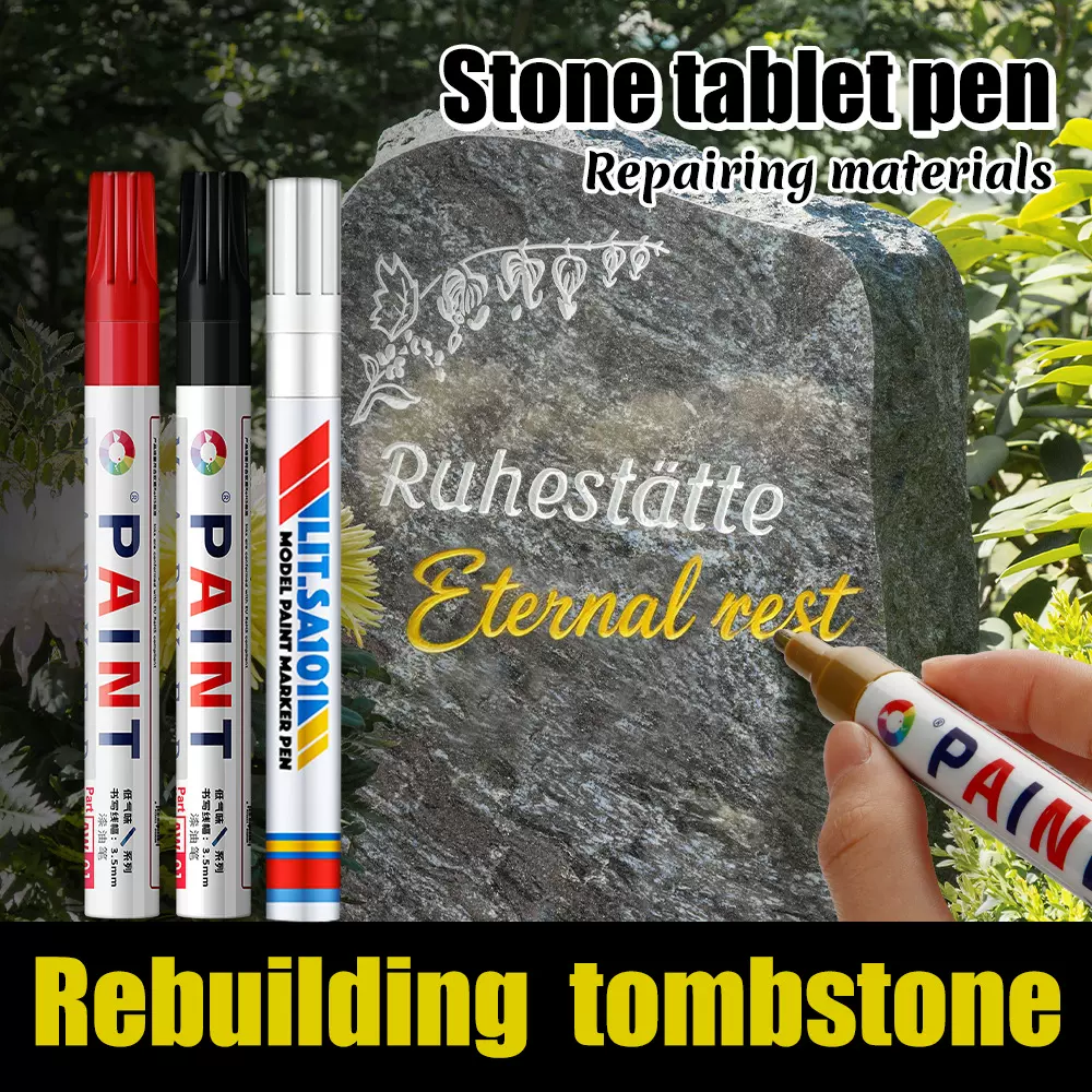 跨境大容量石碑板补漆笔防水不掉色描字笔写字描文硬头油漆记号笔