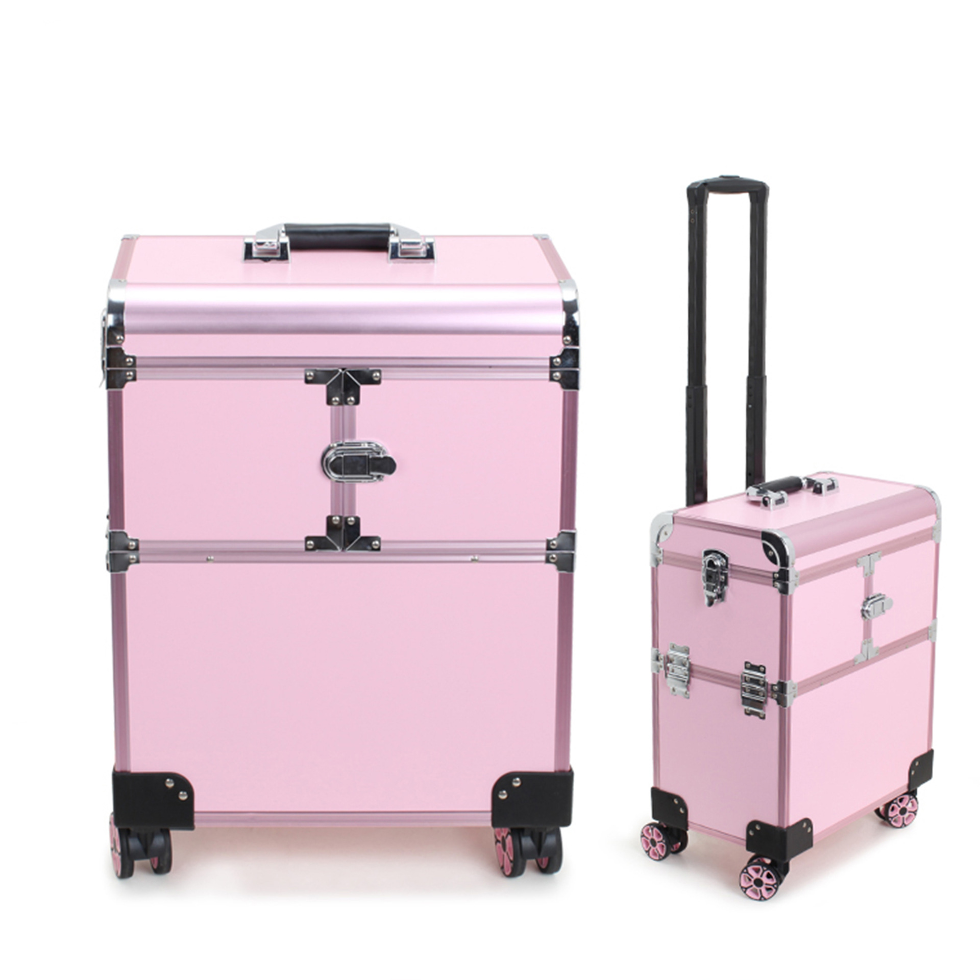 廠家現貨跟妝師拉杆化妝箱大容量美容紋繡美甲工具鋁合金收納箱