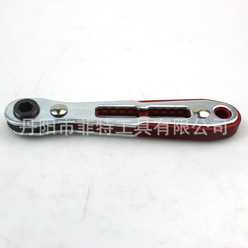 双向棘轮螺丝刀扳手多功能迷你手动直角1/4批头套筒扳手