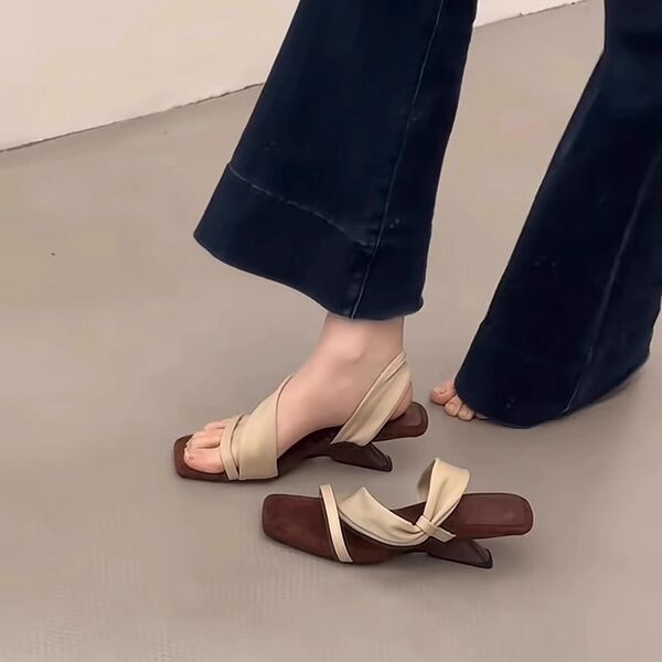 Sandals wedge heel square toe open toe