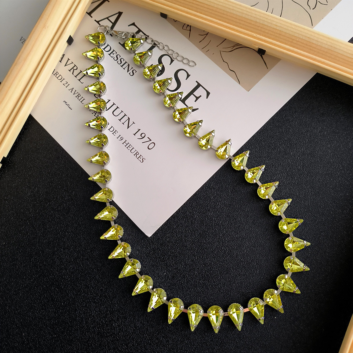 Glam Water Droplets Alloy Inlay Rhinestones Womenu0027S Necklace