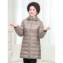 中老年轻薄羽绒服女加肥加大码中长款脱卸帽宽松200斤便捷外套特