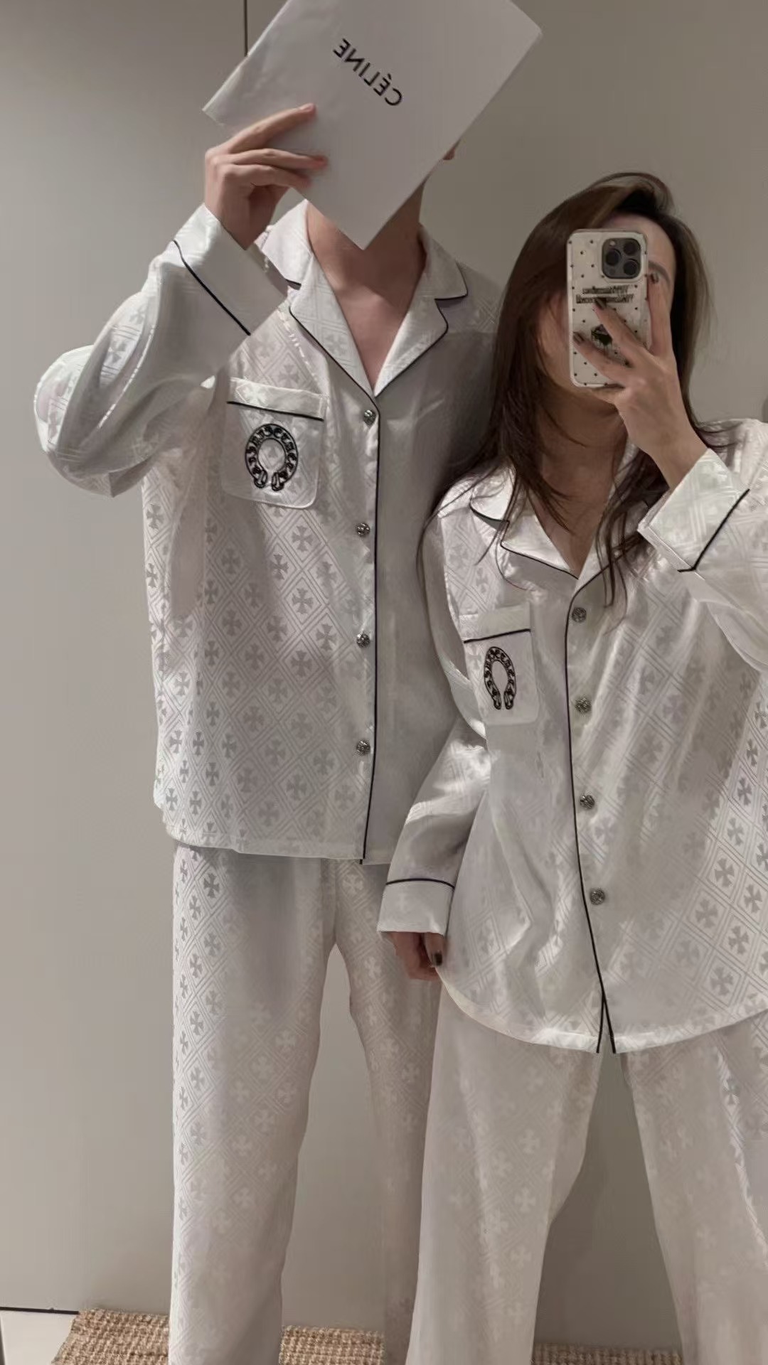 Crow heart double long men-white