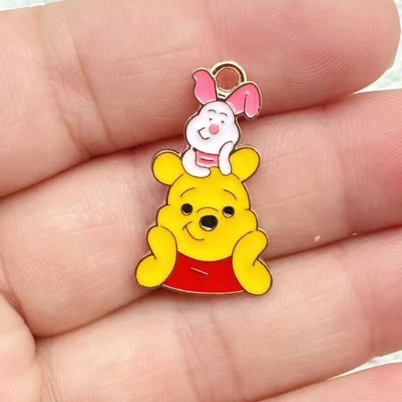 漫画かわいい子豚ビニグマ虎滴油合金DIYイヤリングペンダントネックレスキーホルダーアクセサリーアクセサリー|undefined