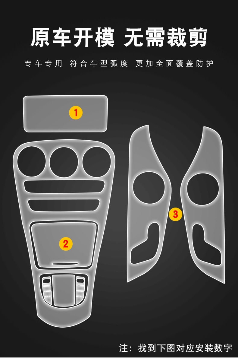 15-20 C-Class Two-Door Coupe Coupe Special Screen Central Control Interior Car Modification Transparent Tpu Protective Film